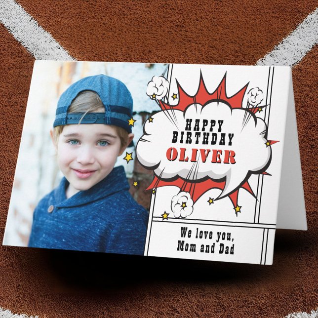 Tarjeta Aniversario de la foto de Superhéroe Comic Speech  (Subido por el creador)