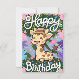 Tarjeta Aniversario de la Girafa de los Niños Mágicos