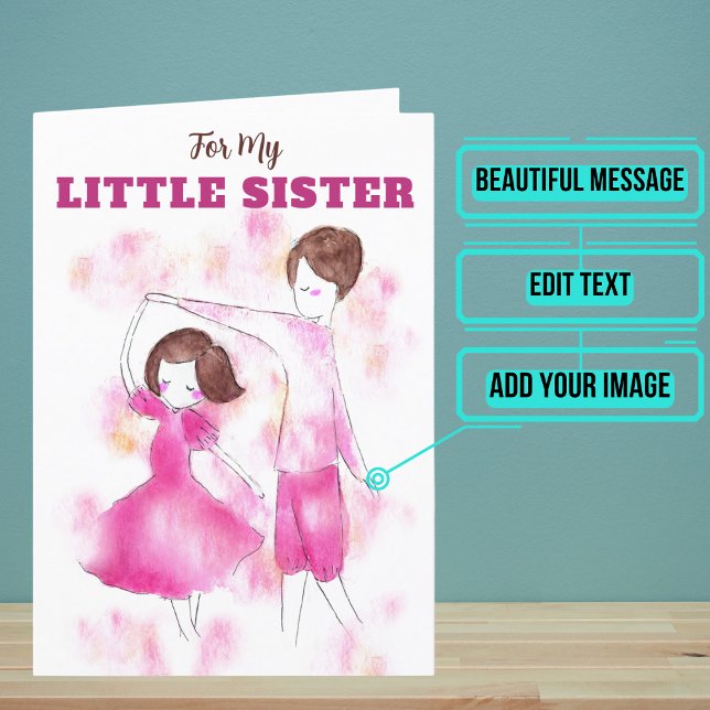 Tarjeta Aniversario de la Hermandad Pequeña Rosa (This sentimental card is especially for that little sister in your life.)