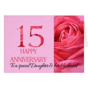 Tarjeta Aniversario de la hija y el esposo Rosa Ro