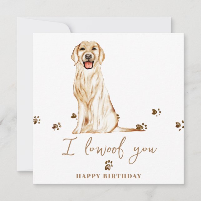 Tarjeta Aniversario de la Mamá de perro de Golden Retrieve (Anverso)
