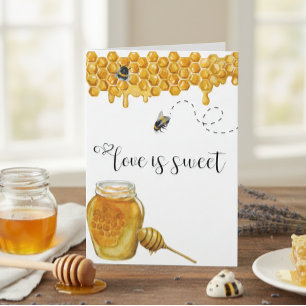Tarjeta Aniversario de la miel de abeja El amor es dulce