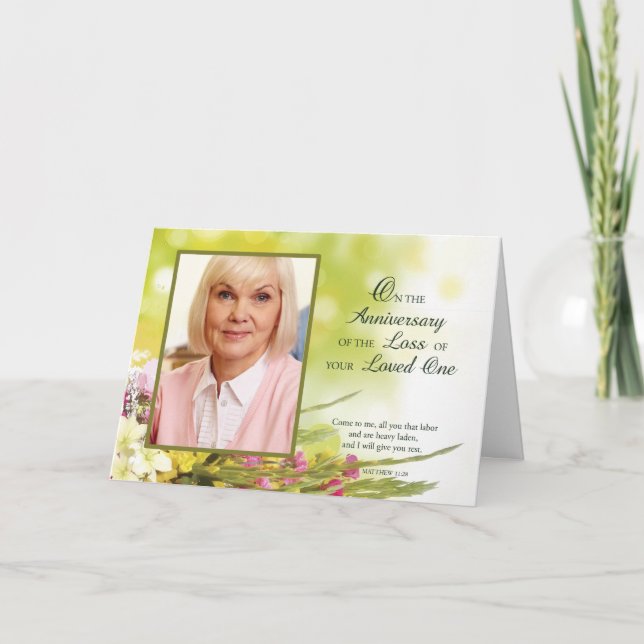 Tarjeta Aniversario de la muerte de amor, foto Personaliza (Anverso)