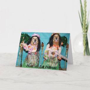 Tarjeta Aniversario de la muerte de Hula en Hawaiian