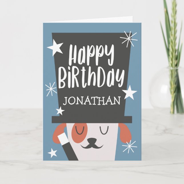 Tarjeta Aniversario de la muerte de un perro azul | Añadir (Anverso)