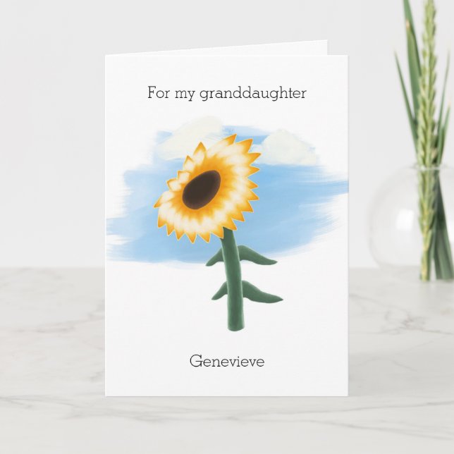 Tarjeta Aniversario de la natalidad de la nieta del giraso (Anverso)