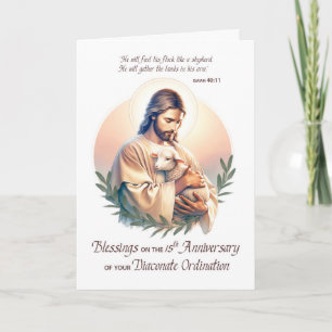 Tarjeta Aniversario de la Orden 15 de la Déacon Jesús Past