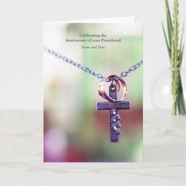 Tarjeta Aniversario de la Ordenación CUALQUIER 25° 30° 40° (Anverso)