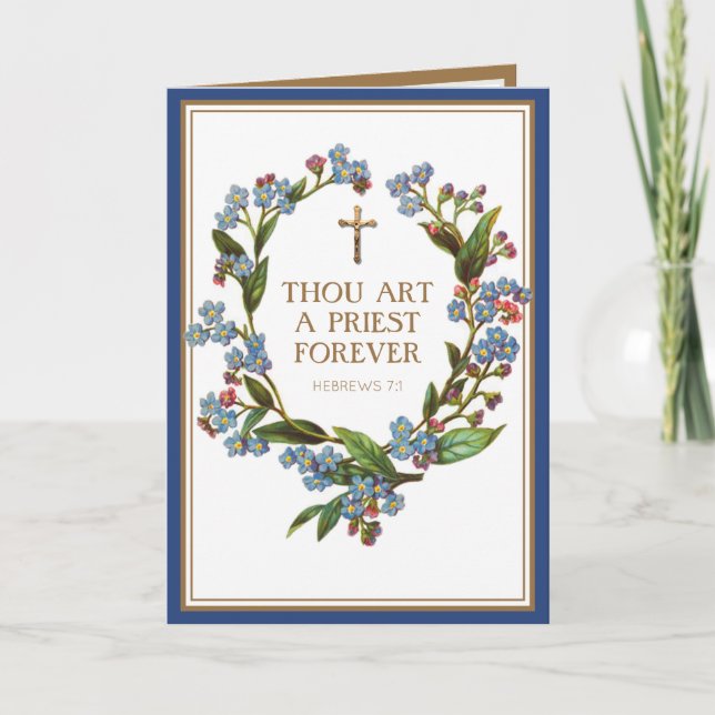 Tarjeta Aniversario de la Ordenación del Sacerdote Católic (Anverso)