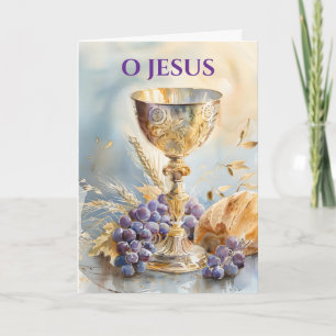 Tarjeta Aniversario de la Ordenación Sacerdotal Cáliz Host