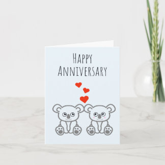 Tarjeta Aniversario de la pareja del oso de Koala