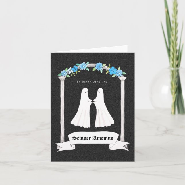 Tarjeta Aniversario de la Pareja Fantasma San Valentín Bod (Anverso)
