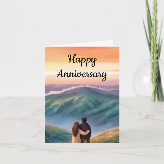 Tarjeta Aniversario de la Pareja Romántica (Anverso)