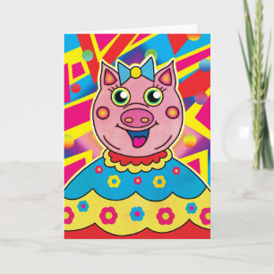 Tarjeta Aniversario de la peluca de cerdo