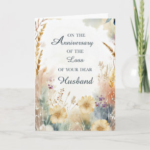 Tarjeta Aniversario de la pérdida de flores silvestres del