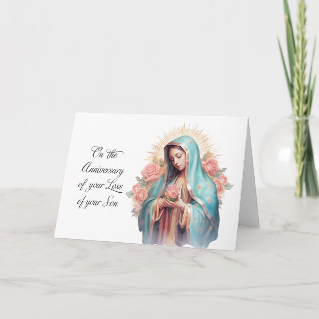 Tarjeta Aniversario de la pérdida de la bendita Virgen Mar (Anverso)