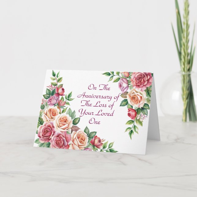Tarjeta Aniversario de la pérdida de la muerte de un ser q (Anverso)
