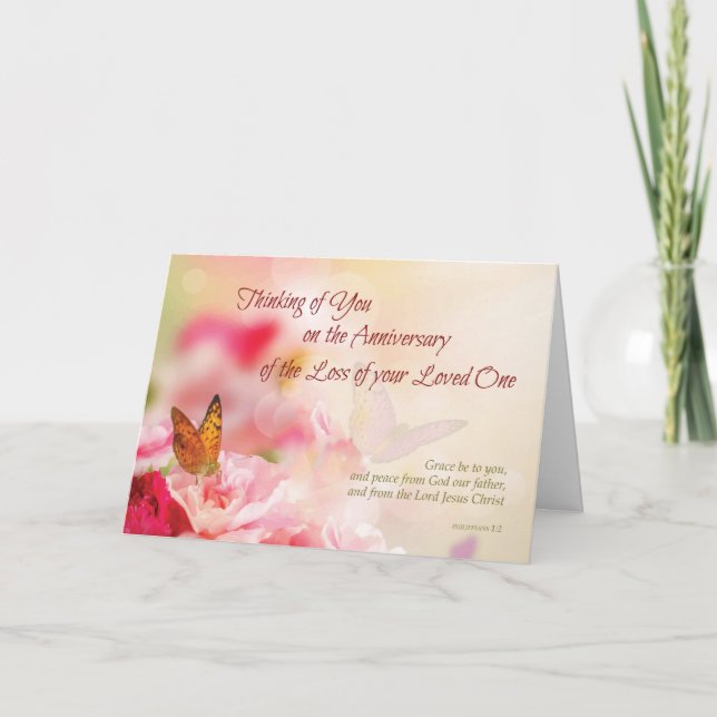 Tarjeta Aniversario de la pérdida de la muerte de un ser q (Anverso)