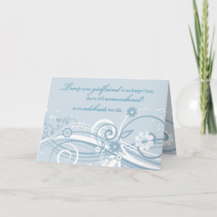 Tarjeta Aniversario de la Pérdida de la Novia Blue Swirls