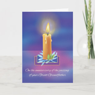Tarjeta Aniversario de la pérdida del bisabuelo religioso