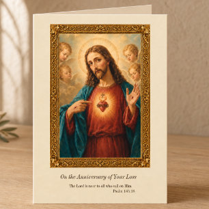 Tarjeta Aniversario de la pérdida del Sagrado Corazón de J