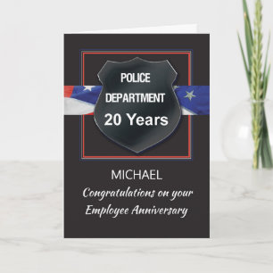 Tarjeta Aniversario de la Personalización de Empleado Poli