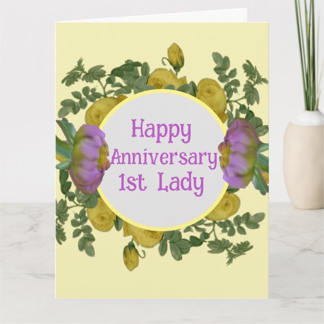 Tarjeta Aniversario de la Primera Dama de las Flores Amari (Anverso)