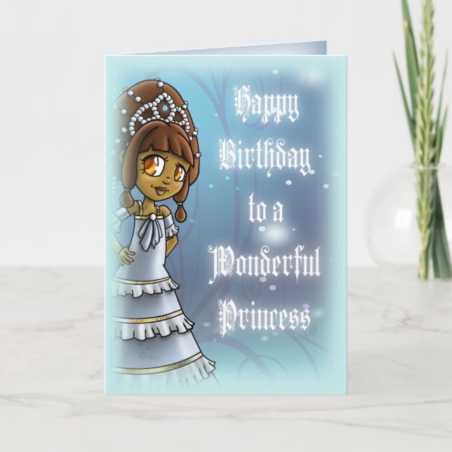 Tarjeta Aniversario de la princesa norteamericana cuta (Anverso)