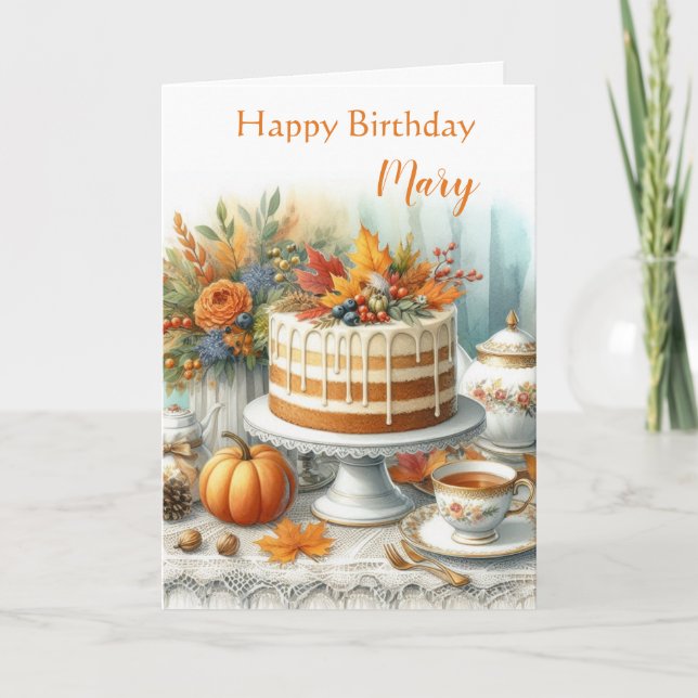 Tarjeta Aniversario de la próxima temporada de otoño (Anverso)