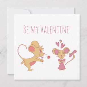 Tarjeta Aniversario de la Rata Cuta / Día de San Valentín