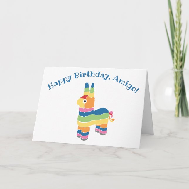 Tarjeta Aniversario de la raya del arcoiris de Pinata (Anverso)