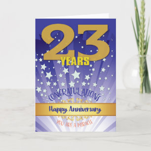 Tarjeta Aniversario de la Recuperación de 23 Años Negrita 