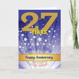 Tarjeta Aniversario de la Recuperación de 27 Años Negrita 