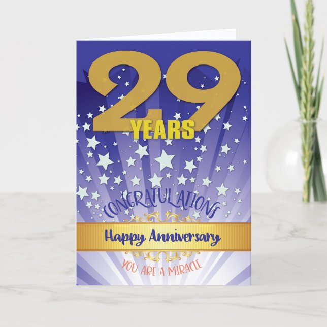 Tarjeta Aniversario de la Recuperación de 29 Años Negrita  (Anverso)