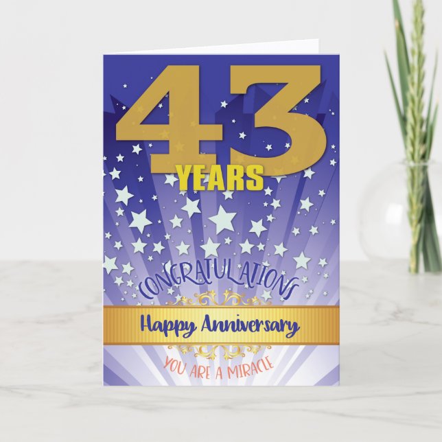 Tarjeta Aniversario de la Recuperación de 43 Años Negrita  (Anverso)