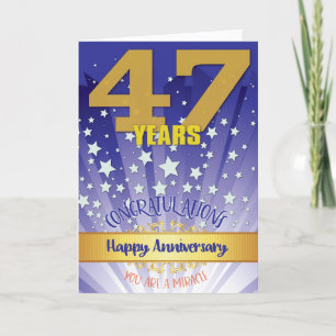 Tarjeta Aniversario de la Recuperación de 47 Años Negrita 