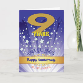 Tarjeta Aniversario de la Recuperación de 9 Años Negrita N