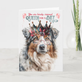 Tarjeta Aniversario de la Reina de Perro Pastor Australian
