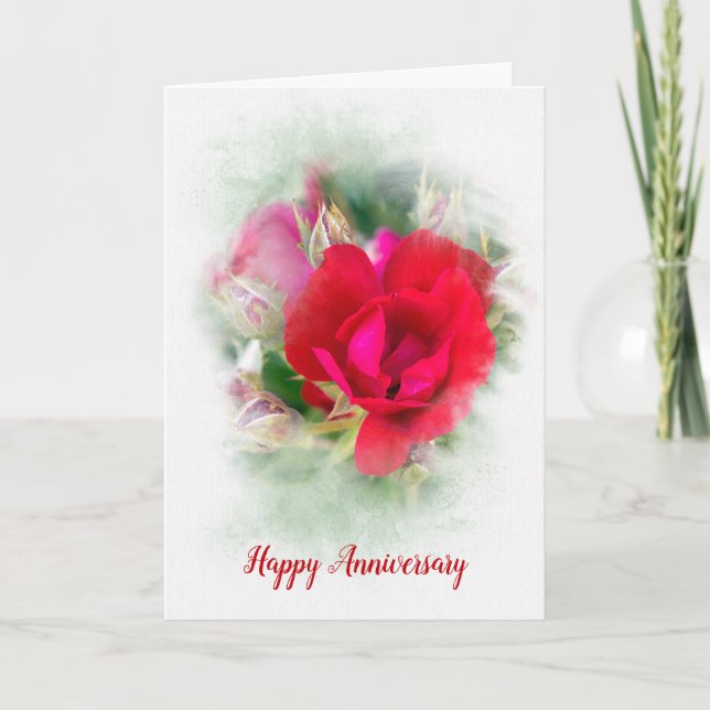 Tarjeta Aniversario de la Rosa Roja (Anverso)