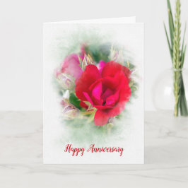 Tarjeta Aniversario de la Rosa Roja