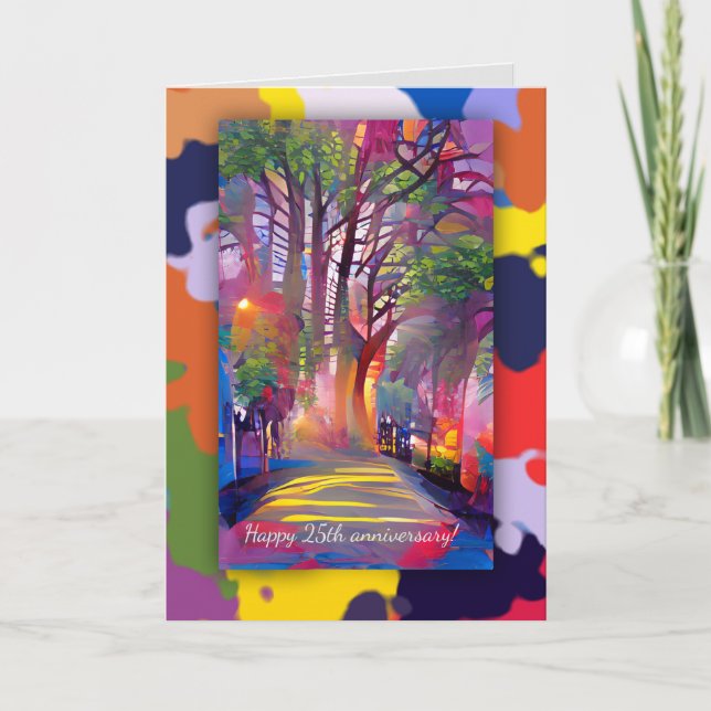 Tarjeta Aniversario de la ruta de vida con texto personali (Anverso)