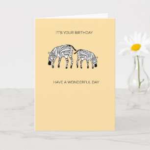 Tarjeta Aniversario de las Cebras de Kenia lindo y feliz