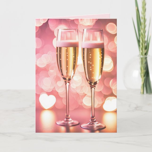 Tarjeta Aniversario de las flautas de champagne (Anverso)