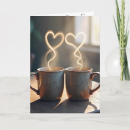 Tarjeta Aniversario de las jarras de vintage con corazones
