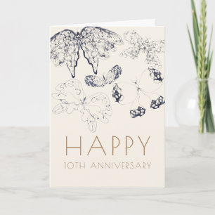 Tarjeta Aniversario de las Mariposas Clásicas Elegantes