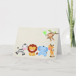 Tarjeta Aniversario de los animales del zoológico lindo pa