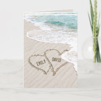 Aniversario De Los Corazones De Playa En Arena Con