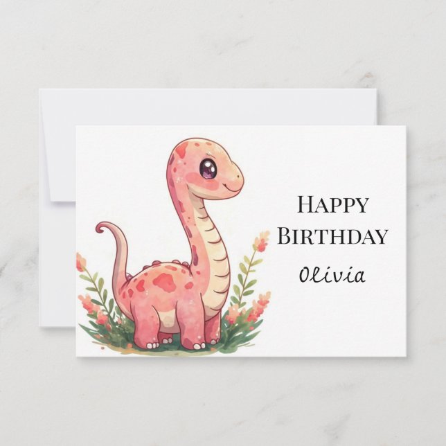 Tarjeta Aniversario de los dinosaurios modernos y singular (Anverso)