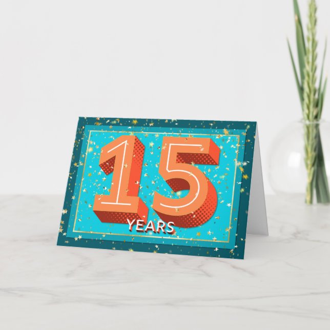 Tarjeta Aniversario de los Empleados 15 años - Números aud (Anverso)