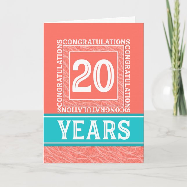 Tarjeta Aniversario de los empleados 20 años - Decorativo (Anverso)